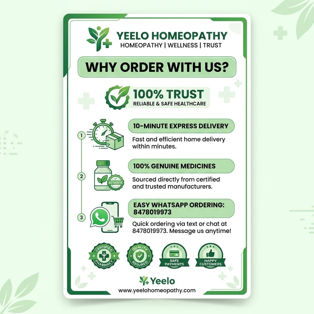 Yeelo Homeopathy - Why Order With Us & Trust Infographic